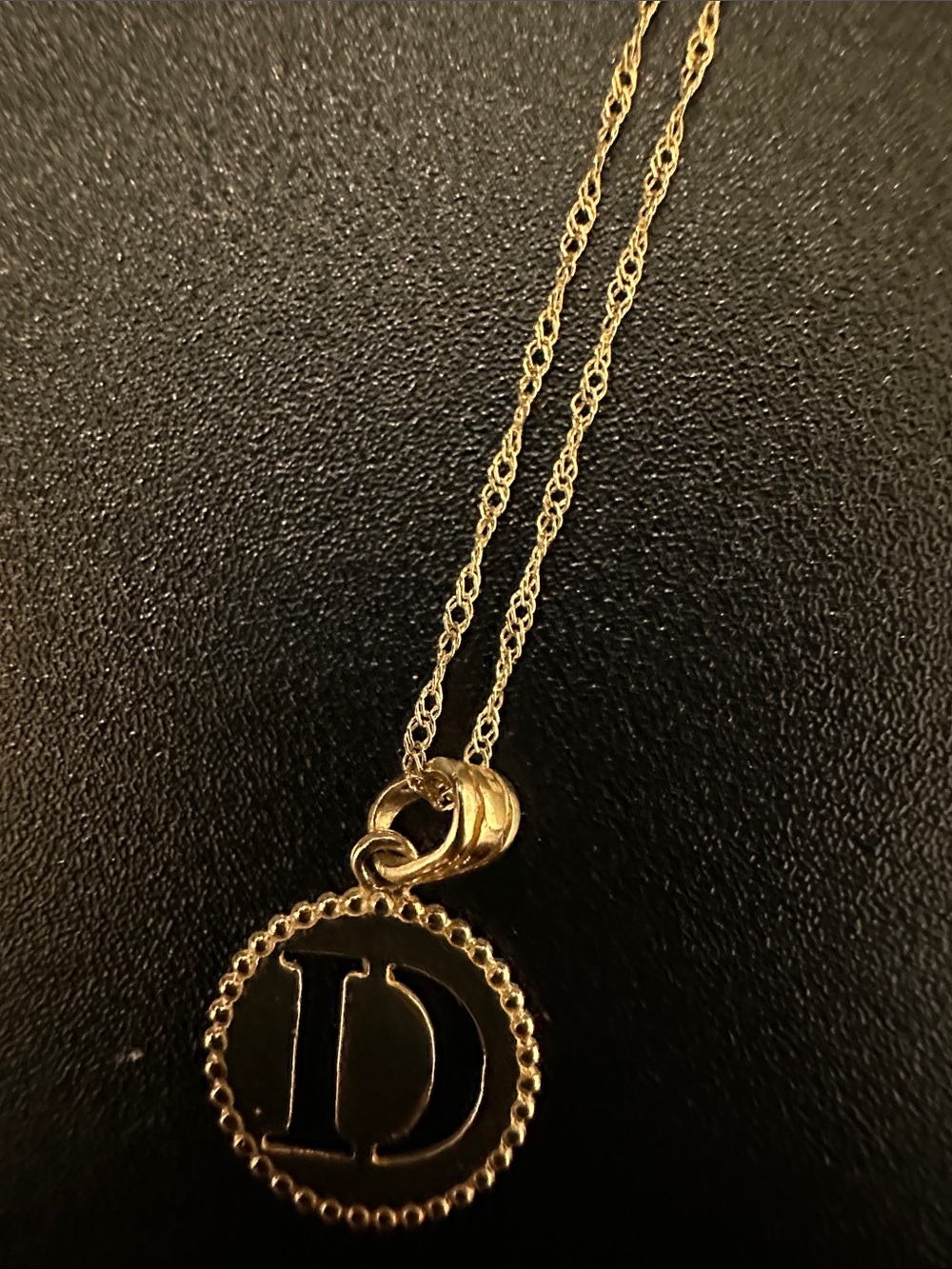 Gold Initial D Pendant Necklace - Elegant Women's Jewelry - Picture 3 of 4